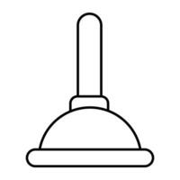 Editable design icon of plunger vector