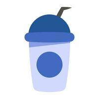 An editable design icon of takeaway drink vector