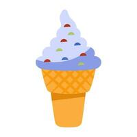 icono de cono de helado, vector editable