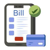 An icon design of mobile bill vector