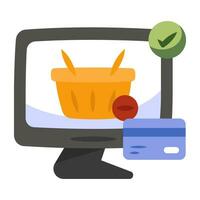 A colored design icon of remove from basket vector