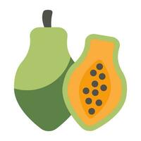 A flat design of the papaya vector