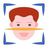 An editable design icon of face recognition vector