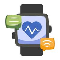 Fitness tracker icon, editable vector