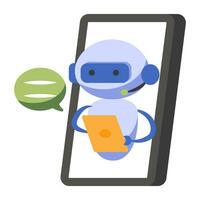 A colored design icon of mobile robot vector
