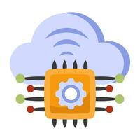 Perfect design icon of cloud processor vector