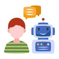 A colored design icon of mobile robot vector