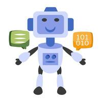 A colored design icon of mobile robot vector