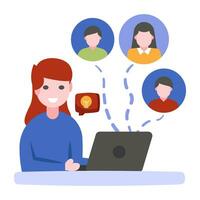 Trendy vector design of online group interview