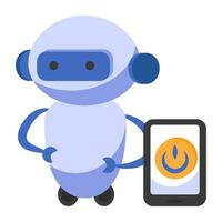 A colored design icon of robot vector