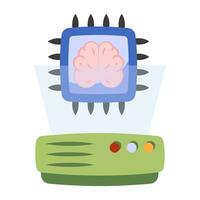 icono de descarga premium del procesador cerebral vector