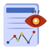 A colored design icon of business report monitoring vector