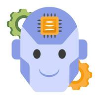 A colored design icon of robot setting vector