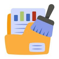 Folder cleaning icon in flat design vector