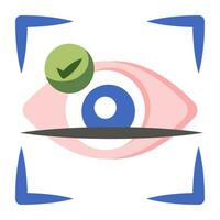 A colored design icon of iris recognition vector