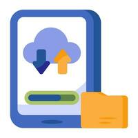 Editable design icon of cloud data transfer vector