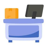 A flat design icon of logistic reception vector