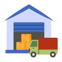 Flat design icon of logistic storage vector