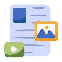 Conceptual flat design icon of media file vector