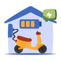 Editable design icon of scooter charging vector