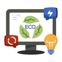 icono de diseño único de actualización ecológica vector