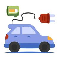 A colored design icon of electric car vector