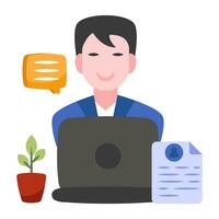 Trendy vector design of virtual interview