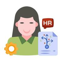 Editable design icon of hr manager vector