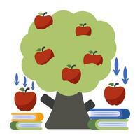 Colored design icon of falling apple vector