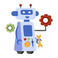 A colored design icon of robot maintenance vector