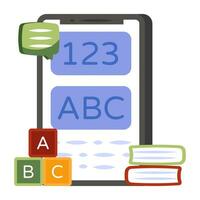 A flat design icon of basic learning vector