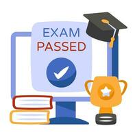 Modern design icon of exam passed vector