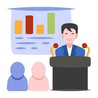 Premium download icon of business speech vector