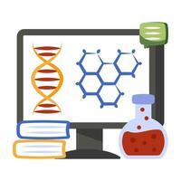 A colored design icon of online science vector