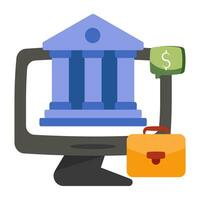 An icon design of online banking vector