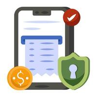A unique design icon of mobile invoice vector