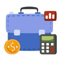 A colored design icon of business calculation vector