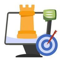 Editable design icon of digital strategy vector