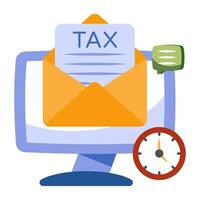 Conceptual flat design icon of tax mail vector