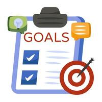 Modern design icon of goals list vector