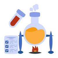 An editable design icon of chemical flask vector