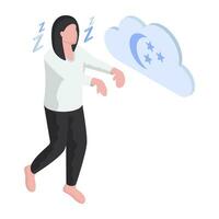 Trendy vector design of sleepwalking