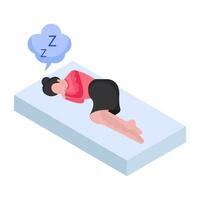 An editable design illustration of sleeping disorder vector