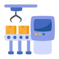 Robot packaging icon, editable vector