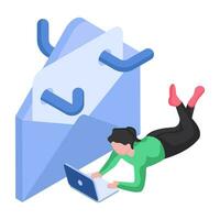 A trendy design illustration of mail hacking vector
