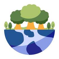 icono de diseño único de forestación global vector