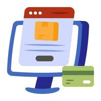 An icon design of online parcel payment vector