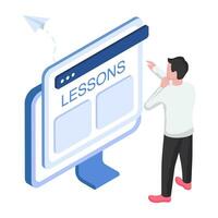 An illustration design of online lessons vector