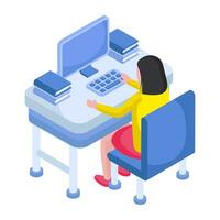 Creative design illustration of computer class vector