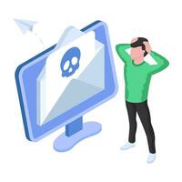 Unique design illustration of mail hacking vector